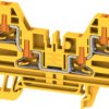 Through terminal block, push-in connection, 2.5 mm², 24 A, 8 kV, yellow, 2847550000