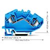 WAGO 782-604 2-conductor Through Terminal Block for Ex i Applications Blue