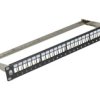 Patch Panel Pusty Rack 19 1U Na 24 Moduły Keystone Stp Czarny Neku