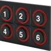 EAO Series 09 Rugged Keypad 6PB, Hardwired, 24V, Screw-in & Clip - in, LED red