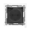 SIMON 55 Gniazdo pojedyncze z uziemieniem SCHUKO z przesłonami szybkozłącza IP44 klapka transparentna czarny mat TGSZ1BCZ.01/149