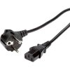 Value 19.99.1017 Power Cable 0.60m Black with Earthing Plug & C13 Socket