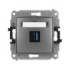 ICON Mechamizm gniazda pojedynczego USB A-A 3.0 grafitowy 11IGUSB-5