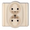Flexi Gniazdo Podwójne Z/U Beżowy 1Fgp-2Zp