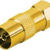 Schwaiger GOUST9300537 Adapter F-coax pozłacany Złącza: Złącze F, Gniazdo koncentryczne IEC 1 szt.