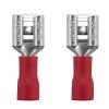 2x Konektor żeński 6.3mm z izolacją czerwony AWG