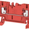 Through terminal block, push-in connection, 0.5-1.5 mm², 2 pole, 17.5 A, 6 kV, red, 2508020000