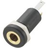 TruComponents 202600 3.5 mm audio jack Socket, Vertical,Pins:3 Stereo Black