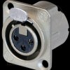 NC3FD-LX-HA XLR panel jack, 3-pin, silver, nickel-plated, crimp