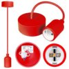 Lampa wisząca zwis sufitowy E27 silikonowa czerwona