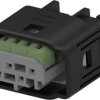 Socket, unequipped, 4 pole, straight, 2 rows, black, 2-967640-1