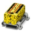 Blok rozdzielczy PTFIX 6/18X2,5-NS35A-FE, żółto-szare złącze przemysłowe - 18 punktów przyłączeniowych o przekroju 2,5mm2