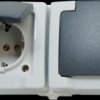 1370.5600.2 Surface-mounted wet room socket, two-way, horizontal
