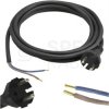 Przewód zasilający SPZ gumowy OW 2x1,5mm2 z wtyczką prostą [2P] czarny IP44 4m
