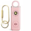 Alarm osobisty personalny 2w1 z latarką + zawieszka, głośny, ładowanie USB-C, różowy