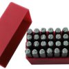 Zestaw wybijaków liter wysokość: 6mm 36-szt. 27 części x stempel stalowy z kropkowaną wielką literą angielską A
