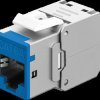 77944 Keystone module, Cat.6a STP, RJ45 socket / LSA, blue