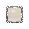 Przycisk 1-biegunowy z etykietą, podświetleniem, beżowy, Sedna Design i Elements SDD112133L