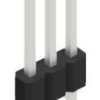 Pin header, 3 pole, pitch 1.27 mm, straight, black, 10060081