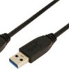 USB 3.0 connection cable, USB plug type A to USB plug type A, 3 m, black, CU0040