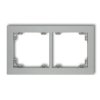 DECO Ramka 2 podwójna uniwersalna z tworzywa srebrny metalik 7DR-2 KARLIK
