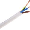 Przewód zasilający RS PRO H05Z1Z1-F 2 Core 100 m Tworzywo termoplastyczne Sheath Biały 7.2 mm OD, 500V 70 °C