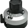 Analogue adjustment knob, 6.35 mm, 15, silver/black, 6623.1000