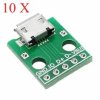10szt Mikro USB do gniazda żeńskiego w typie B mikrofon 5P Patch do DIP z płytą adaptera do lutowania