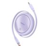 Kabel Wysuwany Baseus Free2draw Mini Usb-C - Usb-C 100W 1M - Fioletowy