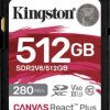 SDR2V6/512GB SDXC memory card, 512 GB SDXC, Canvas React Plus