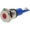 R-TECH 657035 Panel Indicator 10mm Flat 24V Red Nickel Brass