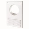 Kratka wentylacyjna z siatką 250x180mm i wejściem okrągłym fi 100mm biała MW100AKU