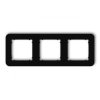 MINI Ramka uniwersalna potrójna zaokrąglona z tworzywa czarny mat 12MRTZ-3