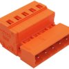 Pin header, 5 pole, pitch 5.08 mm, angled, orange, 231-635