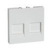 MERTEN SYSTEM M Płytka czołowa podwójna z wbudowaną klapką do gniazdek modułowych biały polarny MTN4562-0319 SCHNEIDER ELECTRIC