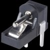 Barrel connector reverse print panel jack, angled