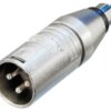 Adapter, RCA plug to XLR plug 3 pole, silver, NA2MPMM