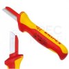 Nóż do kabli 190mm izolowany VDE 1kV dla elektryka z grzbietem chroniącym przed zwarciem KNIPEX 98 54