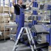 MUNK Günzburger Steigtechnik 43803 aluminium Drabina składana ze stopniem Maksymalna wysokość robocza: 2.25 m