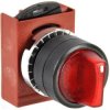 P9XSLZ0R - łącznik pokrętny podświetlany, okrągły, z ramką mont. czerwony, 3 położenia stabilne (185601)