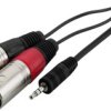 Audio adapter Monacor MCA-129P 0067360, XLR, Jack, 1 m