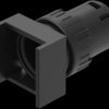 Pushbutton, illuminable, groping, waistband square, black, mounting Ø 16 mm, 61-1120.0