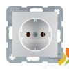 B.Kwadrat/B.7 Gniazdo z uziemieniem schuko (samozaciski) aluminium mat lakierowany 47431404 HAGER