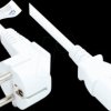 P0130-W030 power cord type E+F CEE 7/7 to C13 , white, 1,00 mm², 3 m