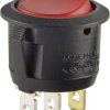 Przełącznik kołyskowy 250 V/AC 6 A, 1 x wyłącz/włącz R13 112L B/B czerwony 230V, zatrzaskowy, 1 szt.