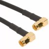 Coaxial cable, SMA plug (angled) to SMA plug (angled), 50 Ω, RG-58, grommet black, 153 mm, 135104-04-06.00