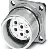 Socket, 6 pole, solder connection, screw locking, straight, 1619993
