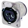 XLR panel socket, 3 pole, silver-plated, metal, NC3FDM3-H
