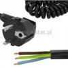 Kabel spiralny jednostr. 3m 3x1,0, czarny kąt.