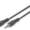 Connection cable, 1.5 m, black, 3.5 mm stereo jack plug, straight to 3.5 mm stereo jack plug, straight, AK-510100-015-S